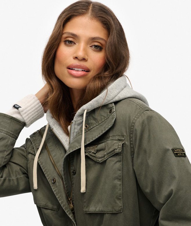 Jersey Hood Military Borg Jacket