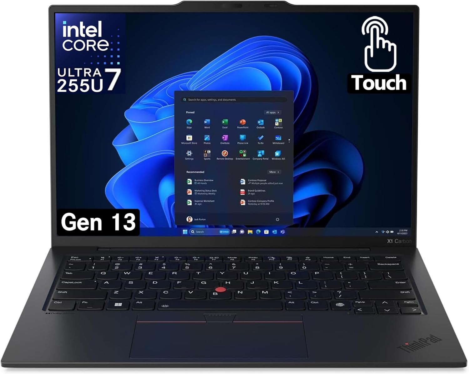 Lenovo Gen 13 ThinkPad X1 Carbon Touchscreen Laptop with Intel Ultra 7 265U Processor  14 WUXGA 100% sRGB  32GB DDR5 RAM  1TB NVMe Performance SSD  FHD+ IR+ RGB Camera  and Windows 11 Pro