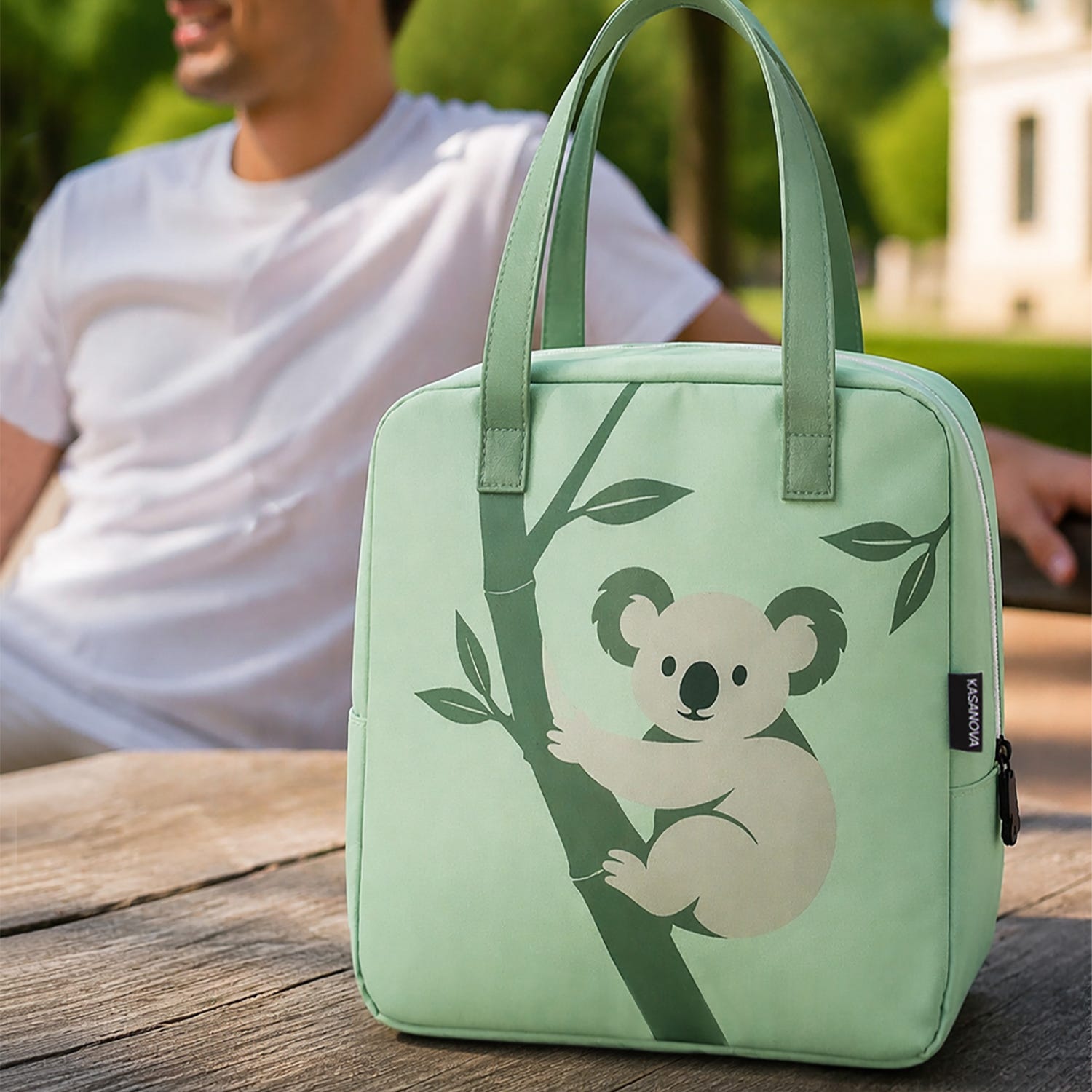 Borsa termica impermeabile koala 8,5 L verde con manici