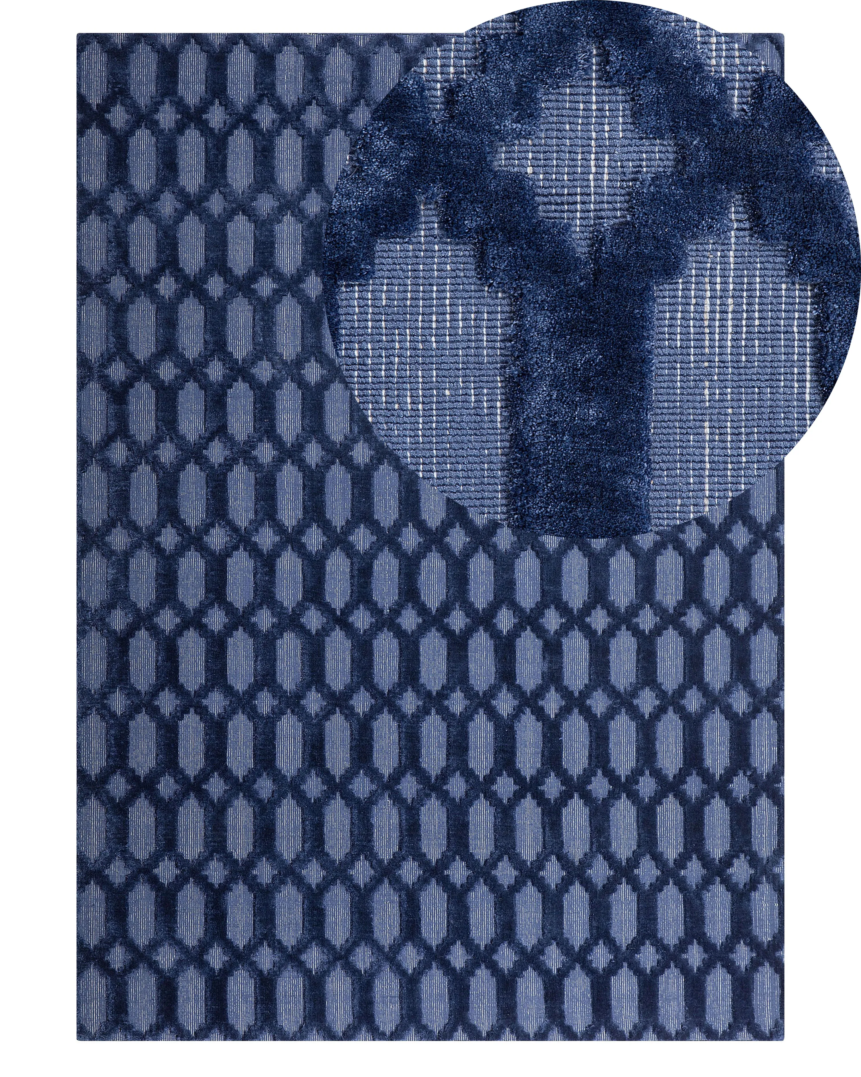 Rug CIZRE Navy Blue 140 x 200 cm Viscose