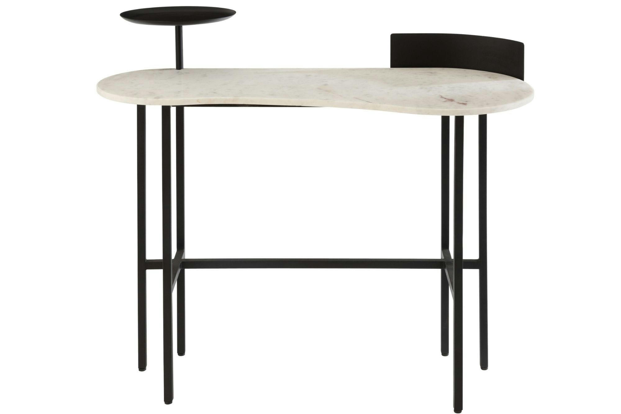 CALIE - Console en marbre et métal noir L110
