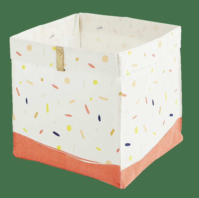 CONFETTIS - Panier de rangement pliable pour enfants blanc 31x31x31cm
