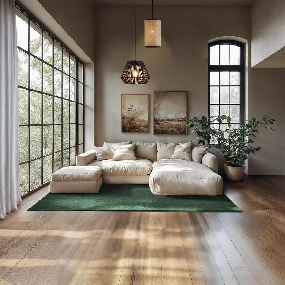 tectake? Kortpolig vloerkleed Soft Zone 140 x 200 cm - Groen