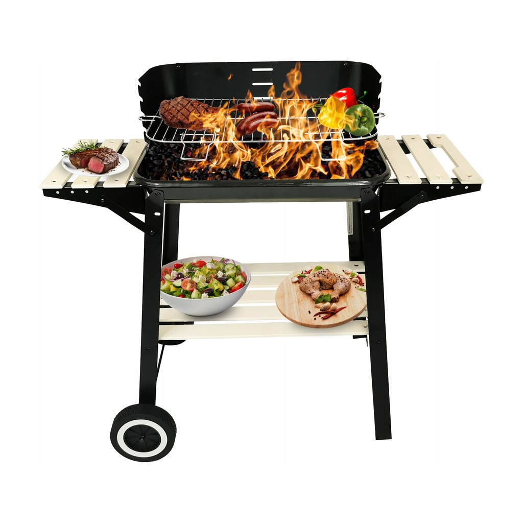 Zestaw grill ogrodowy węglowy z półkami 5 poziomów BBQ1002
