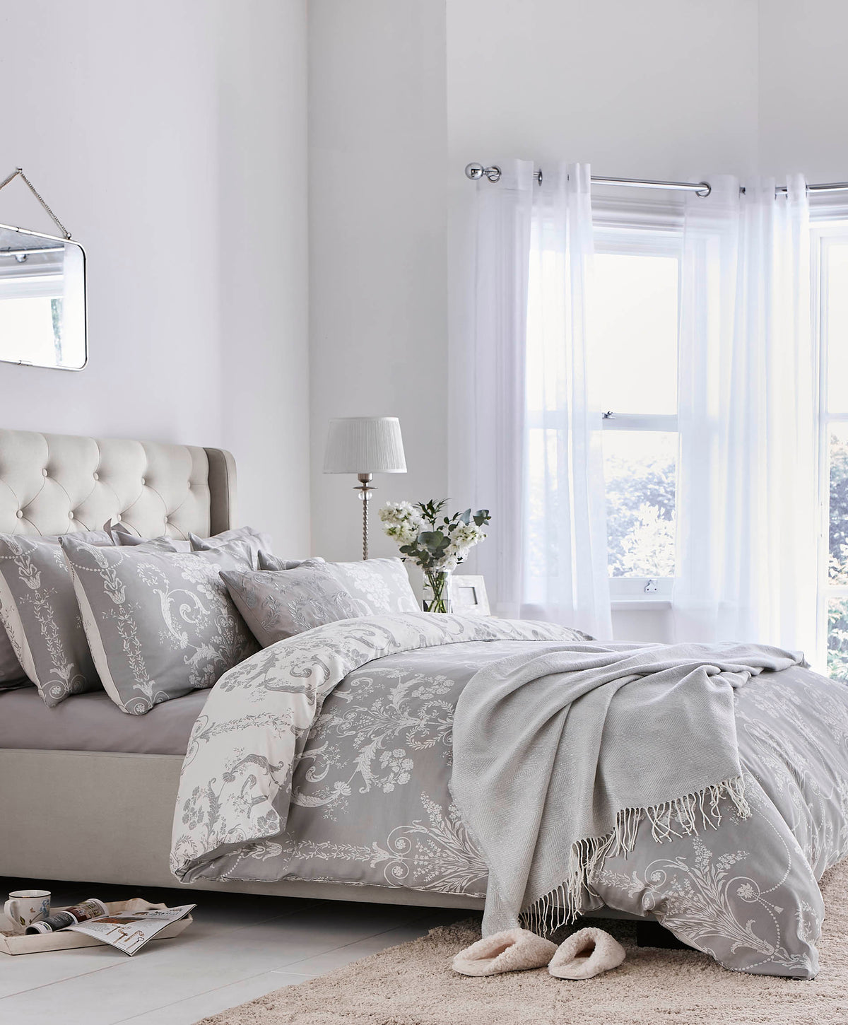 Laura Ashley Dekbedovertrek lits-jumeaux Josette Steel 230cm x 220cm