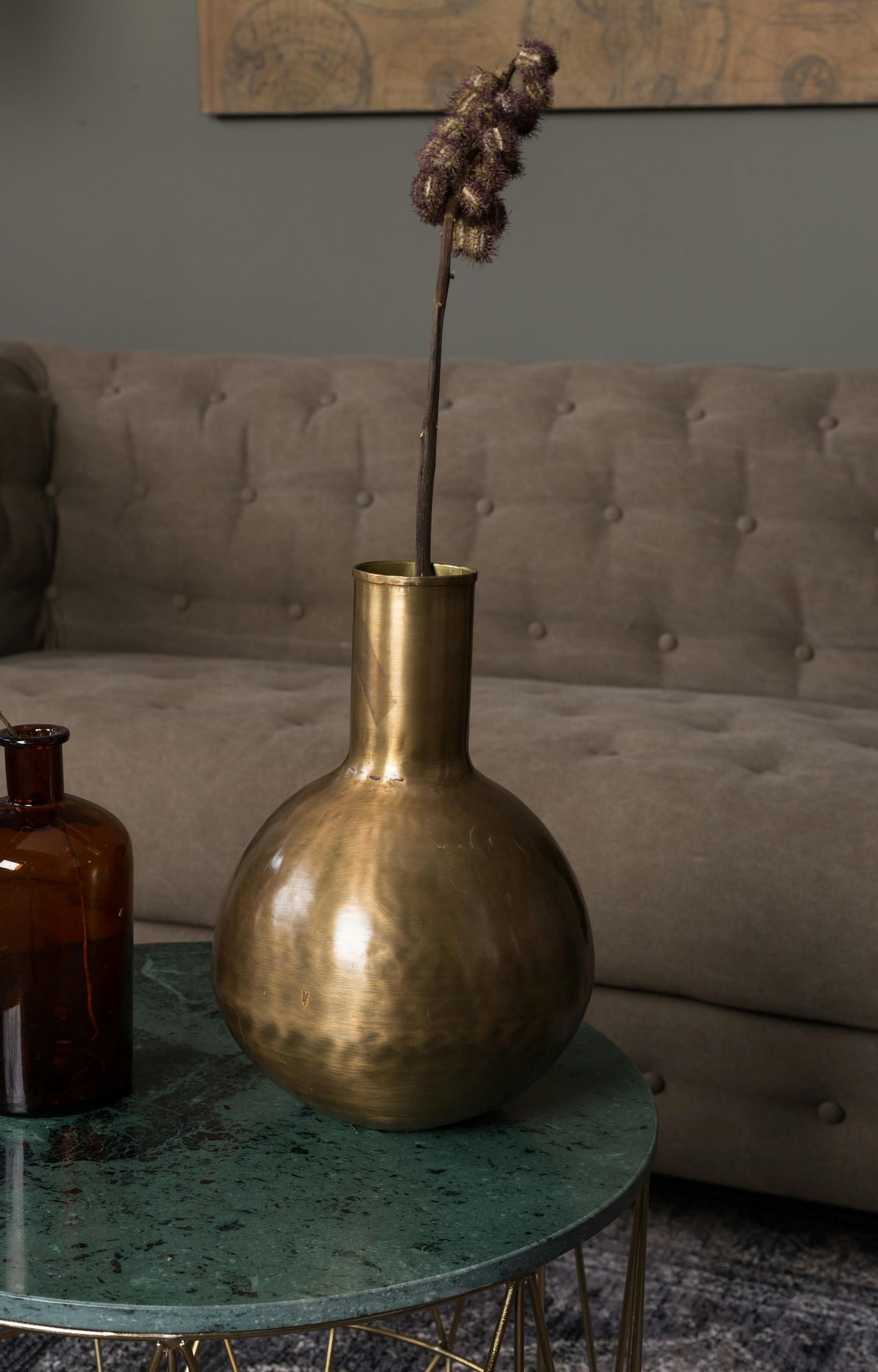 HARI - Vase fat en laiton doré