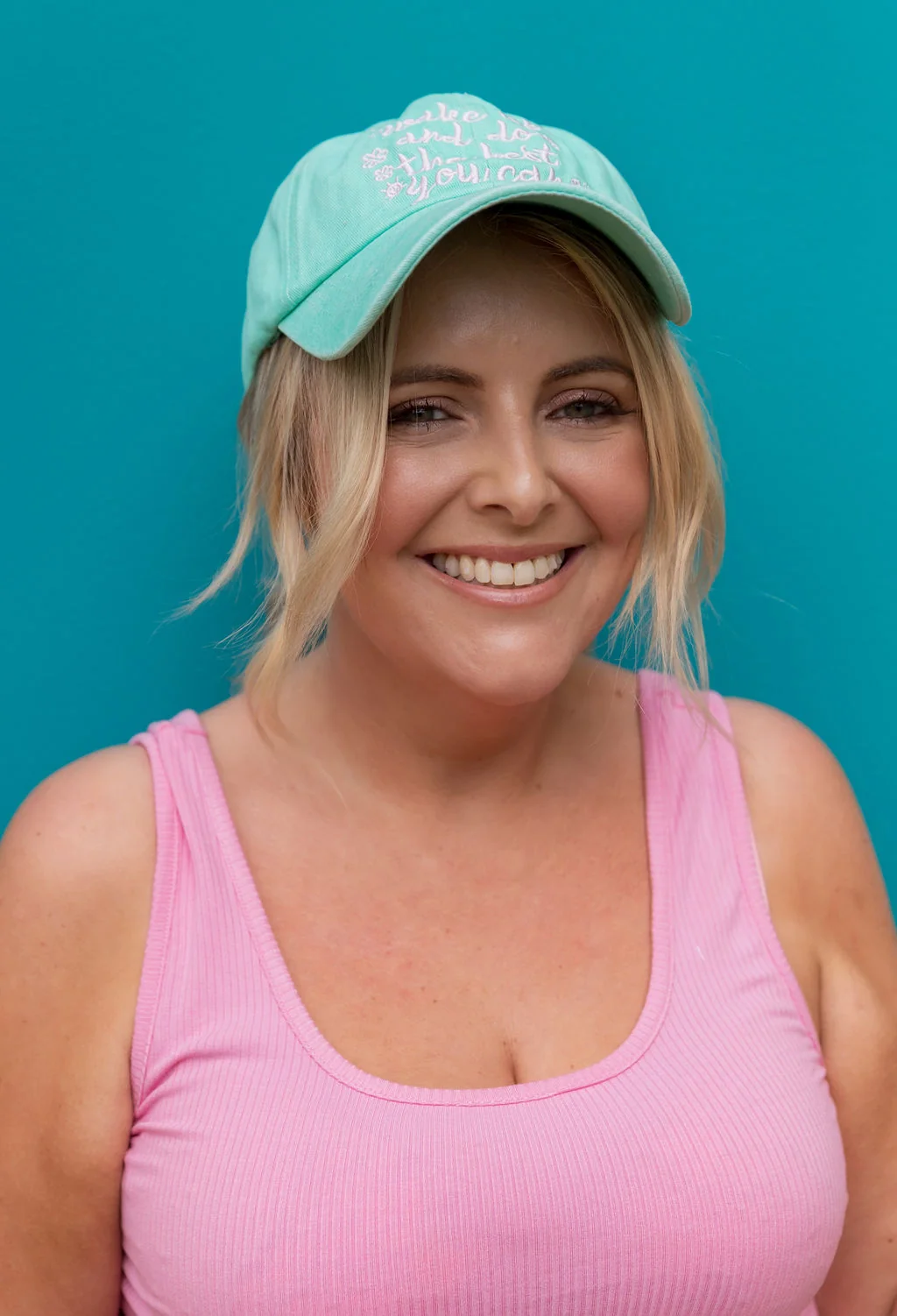 Essentials Slogan Cap in Show Up Blue