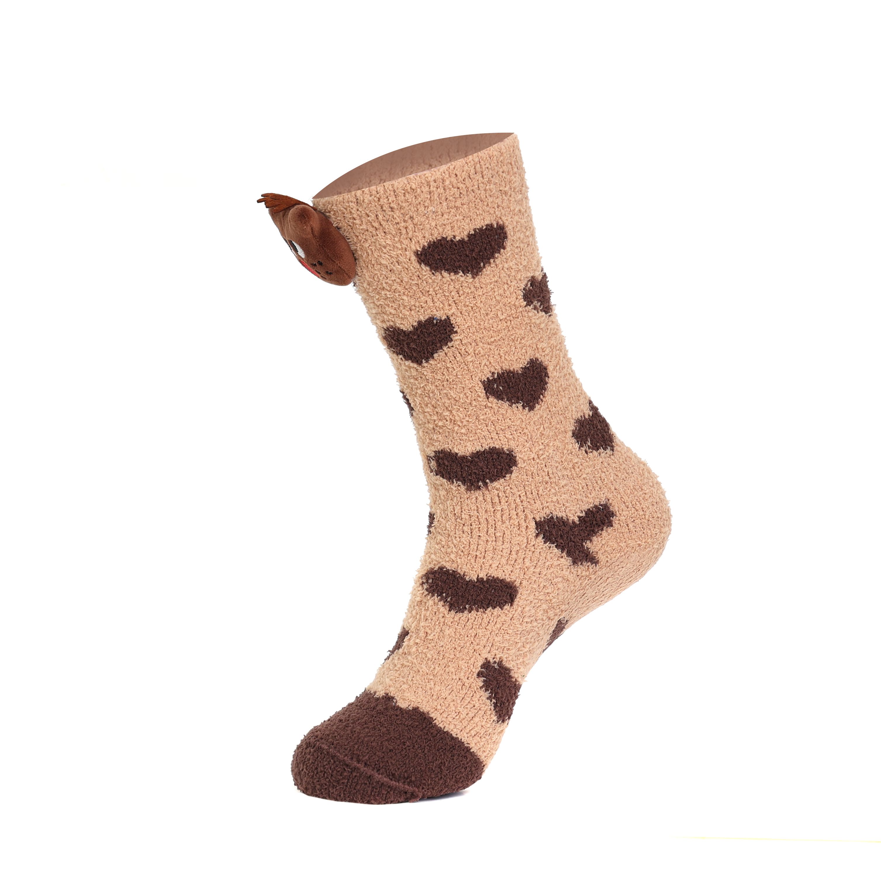 IVACHY Festive Xmas slipper socks women non slip socks with grip cozy causual
