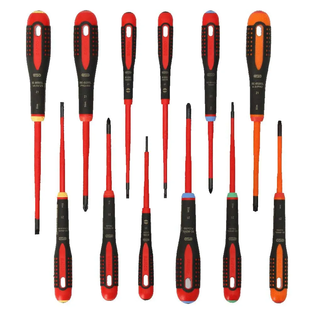 Bahco Insulated Slim Ergo™ With Tri-Component Handle 12 Mm Screwdriver Set 12 units