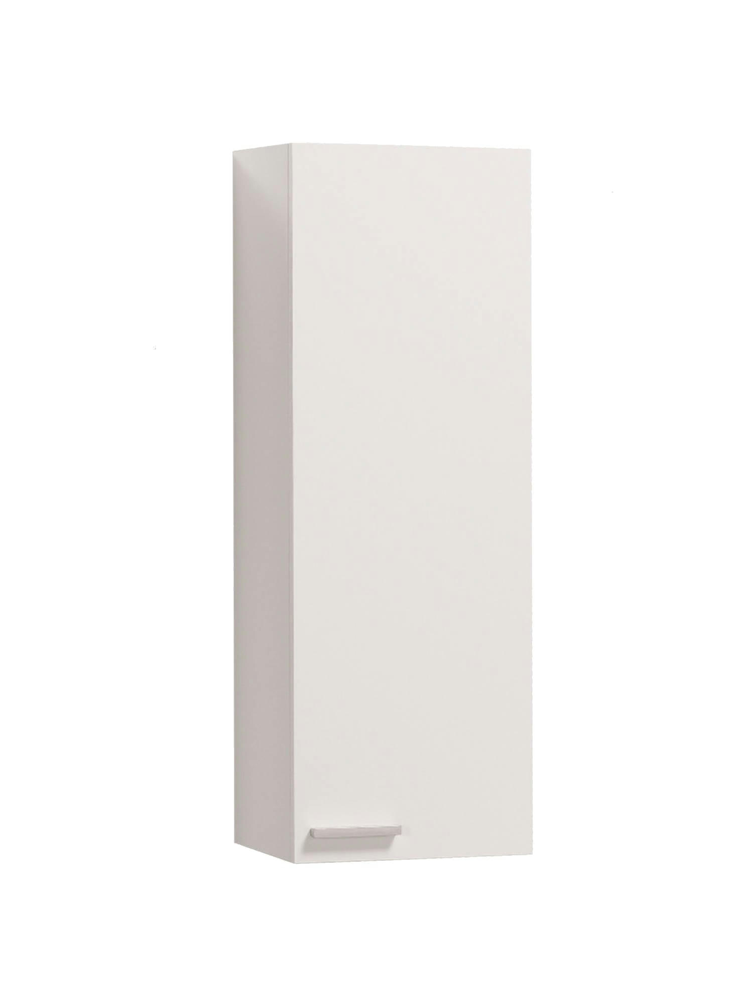 TORRANCE - Colonne de salle de bain 1 porte effet bois blanc brillant