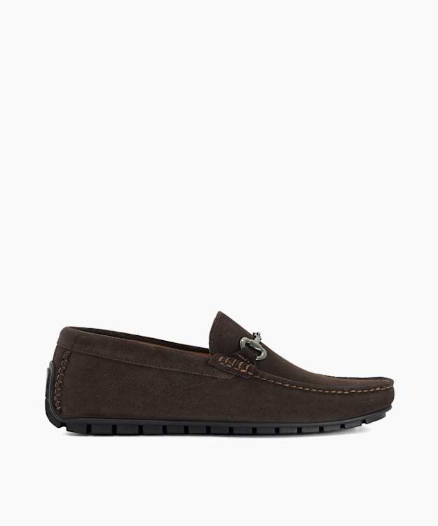 Brackon Brown - Snaffle Trim Suede Loafers