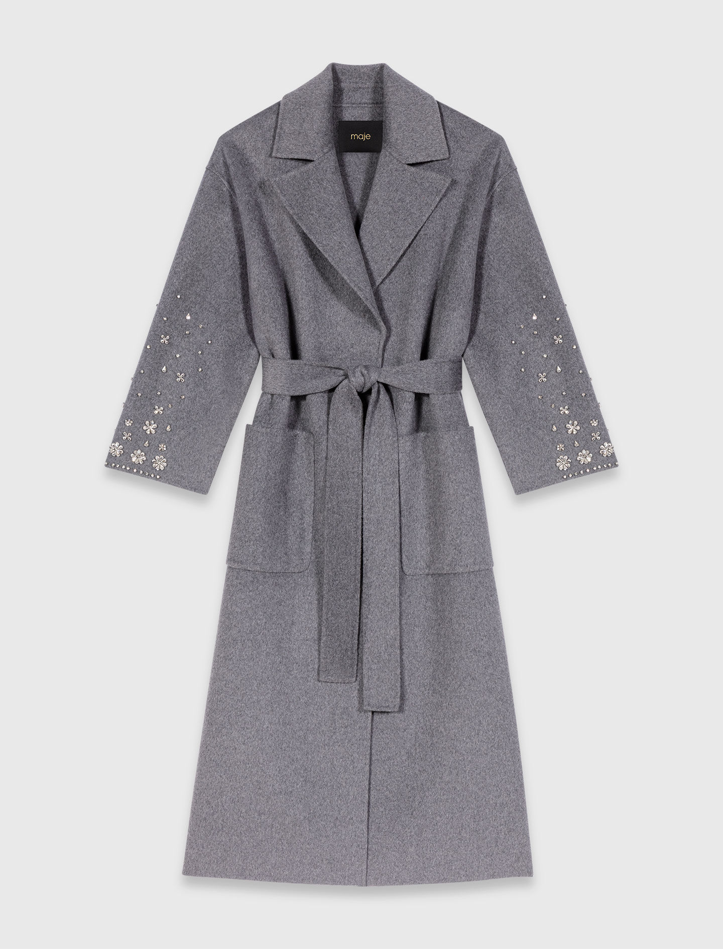 Manteau long double face et strass