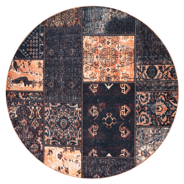 Dywan ANTIKA ancient chocolate, nowoczesny patchwork, grecki do koło 160 cm