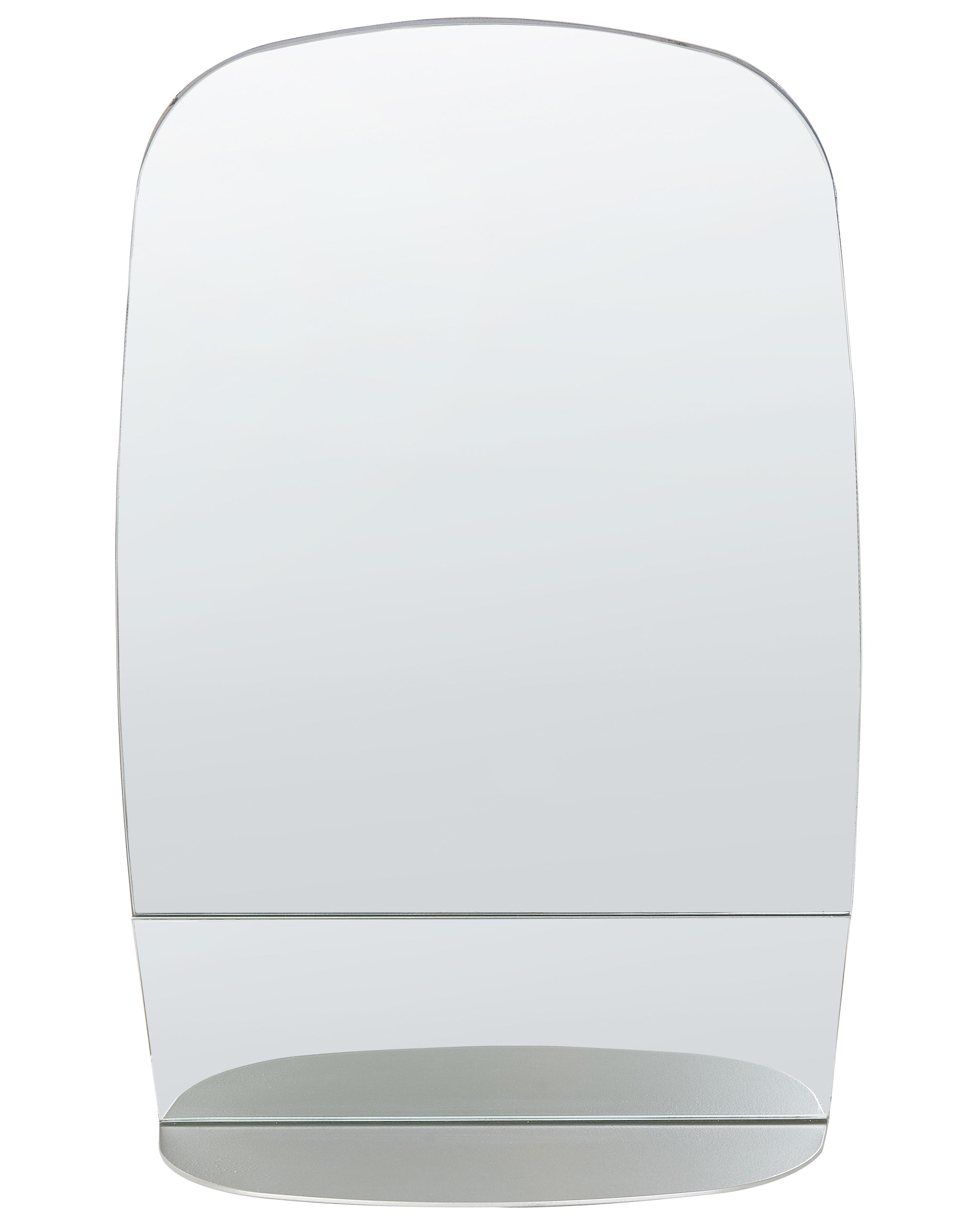 Wall Mirror with Shelf BRANNAY 40 cm 60 cm Silver