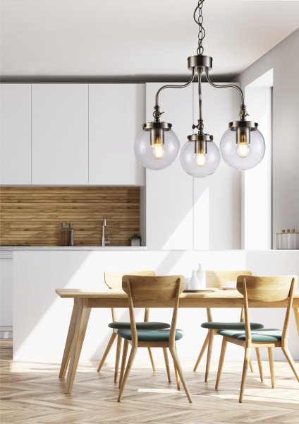Lampa wisząca mosiądz-przezroczysta BALLET 3xE27x40W Candellux