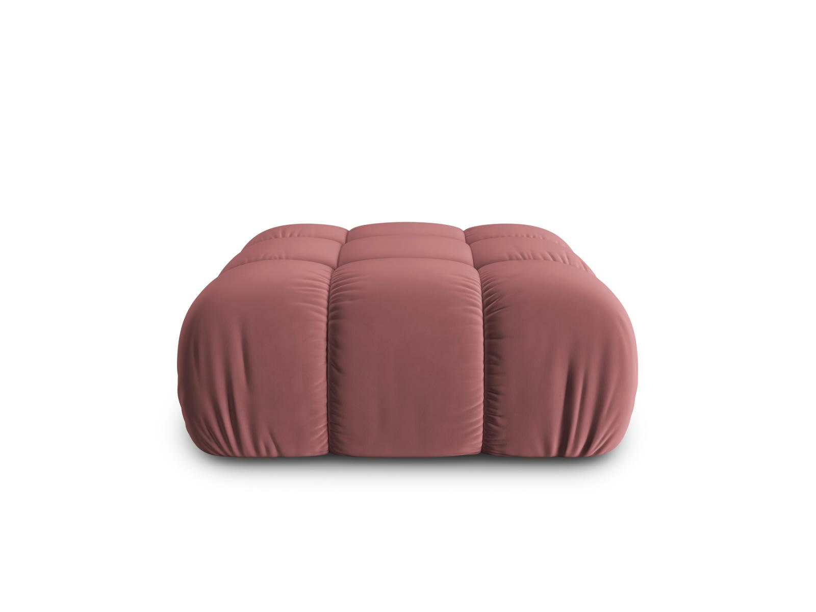 BELLIS - Pouf 1 place en tissu velours rose