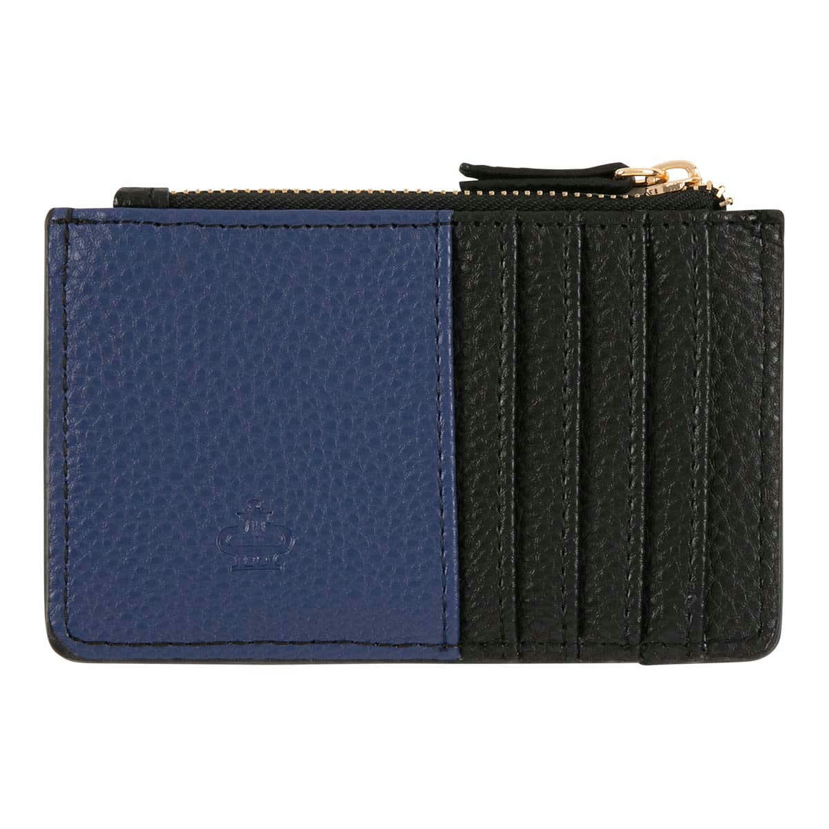 - Porte-cartes Zippé - Bleu Marine Et Noir