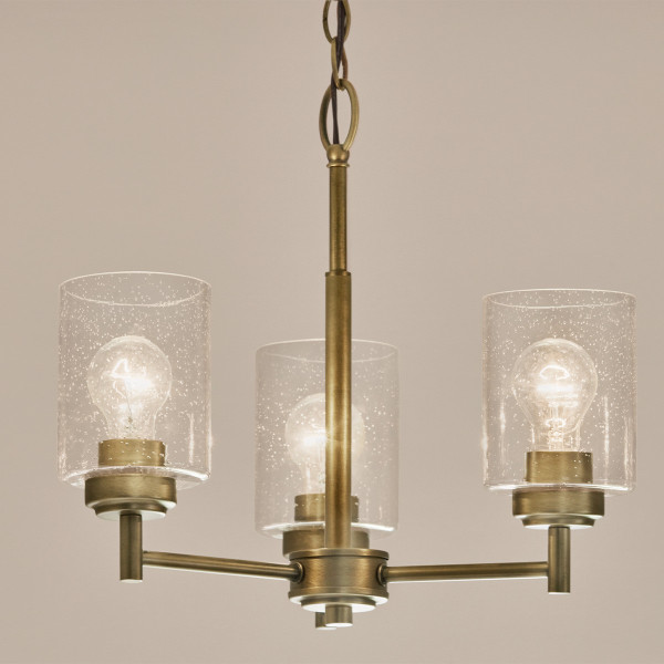 Lampa wisząca naturalny mosiądz-przezroczysta WINSLOW 3xE27x60W Kichler