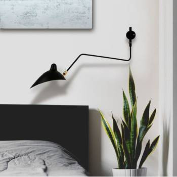 Lampa ścienna CRANE-1W czarna 99 cm loft metalowa