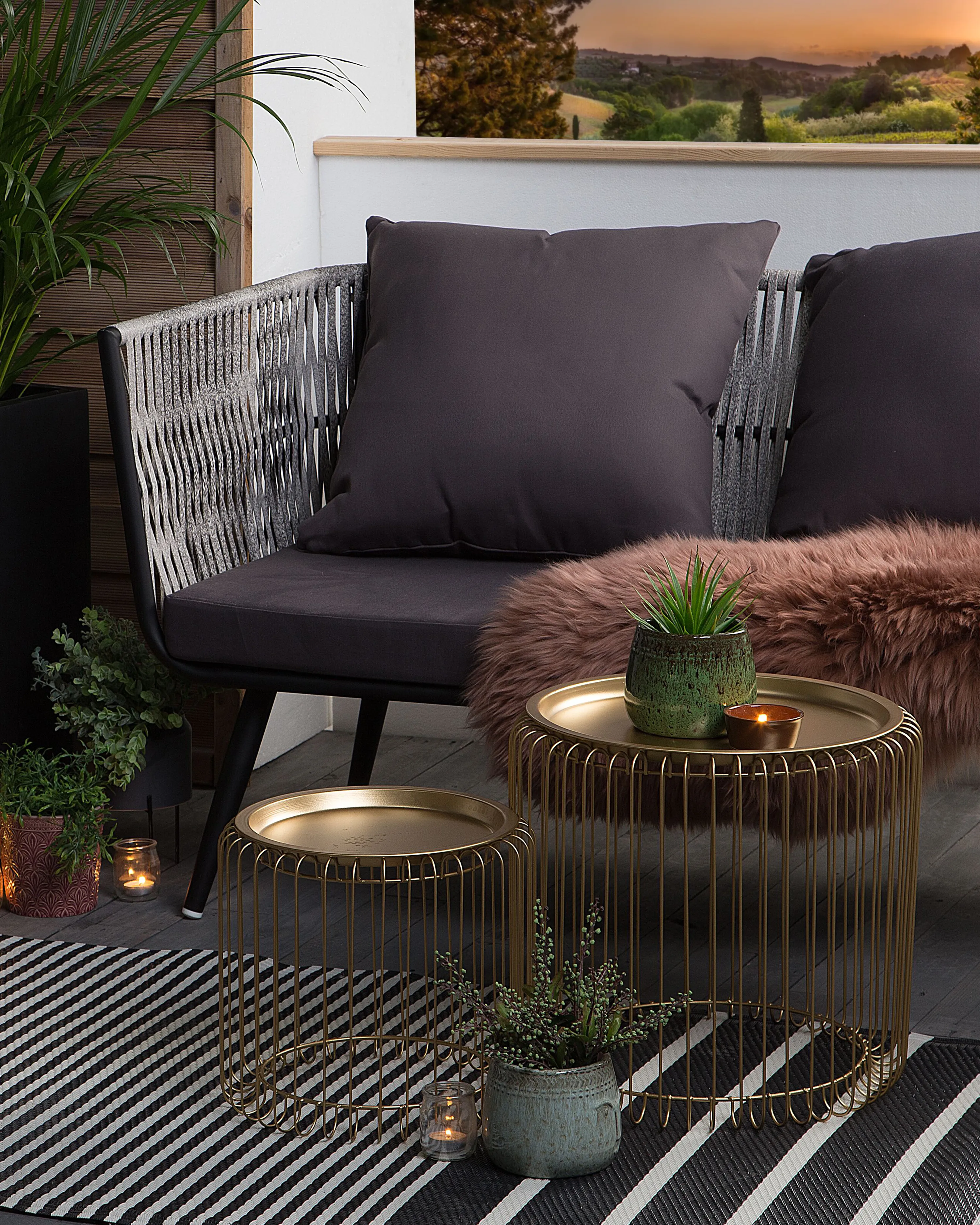 Outdoor Rug HALDIA Black 90 x 180 cm