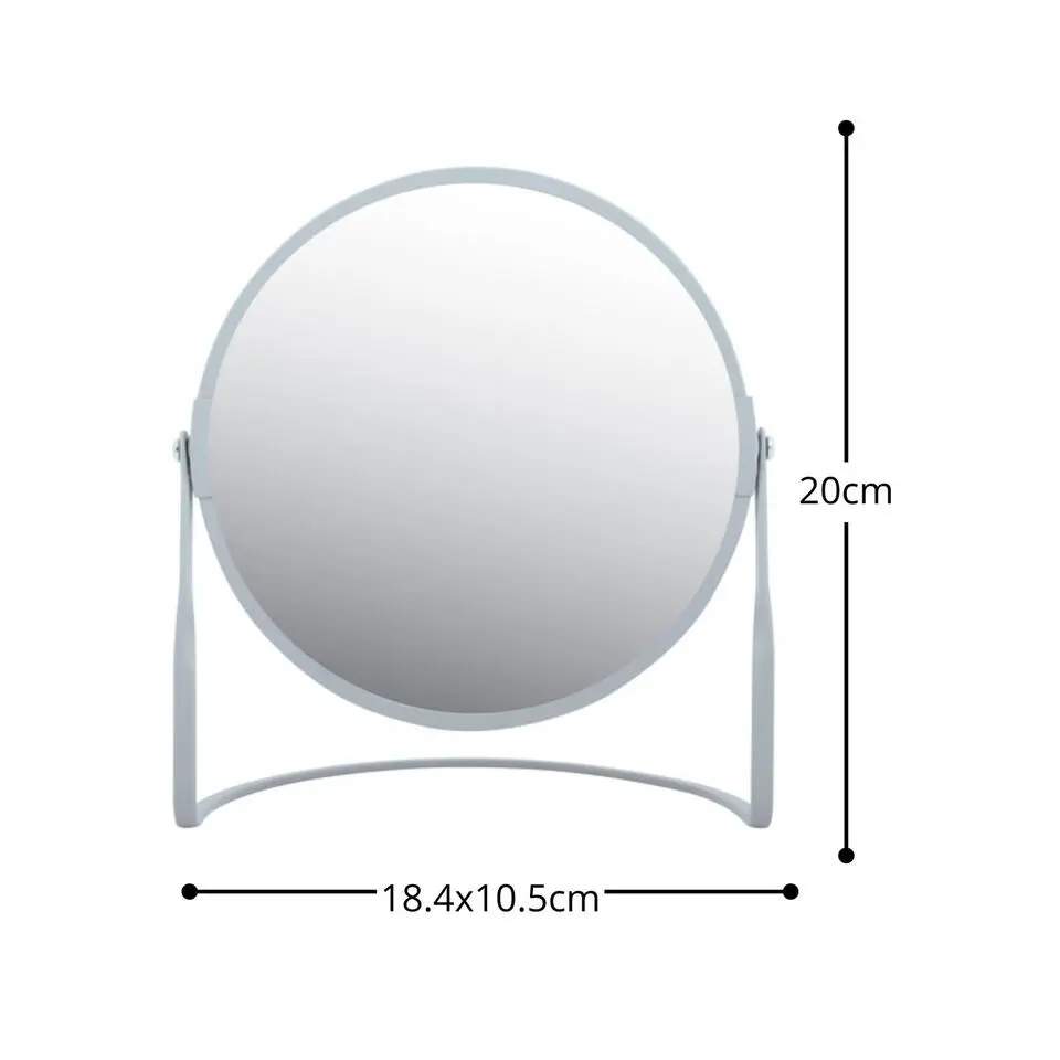 Make-up spiegel Cannes - 5x zoom - metaal - 18 x 20 cm - ijsblauw