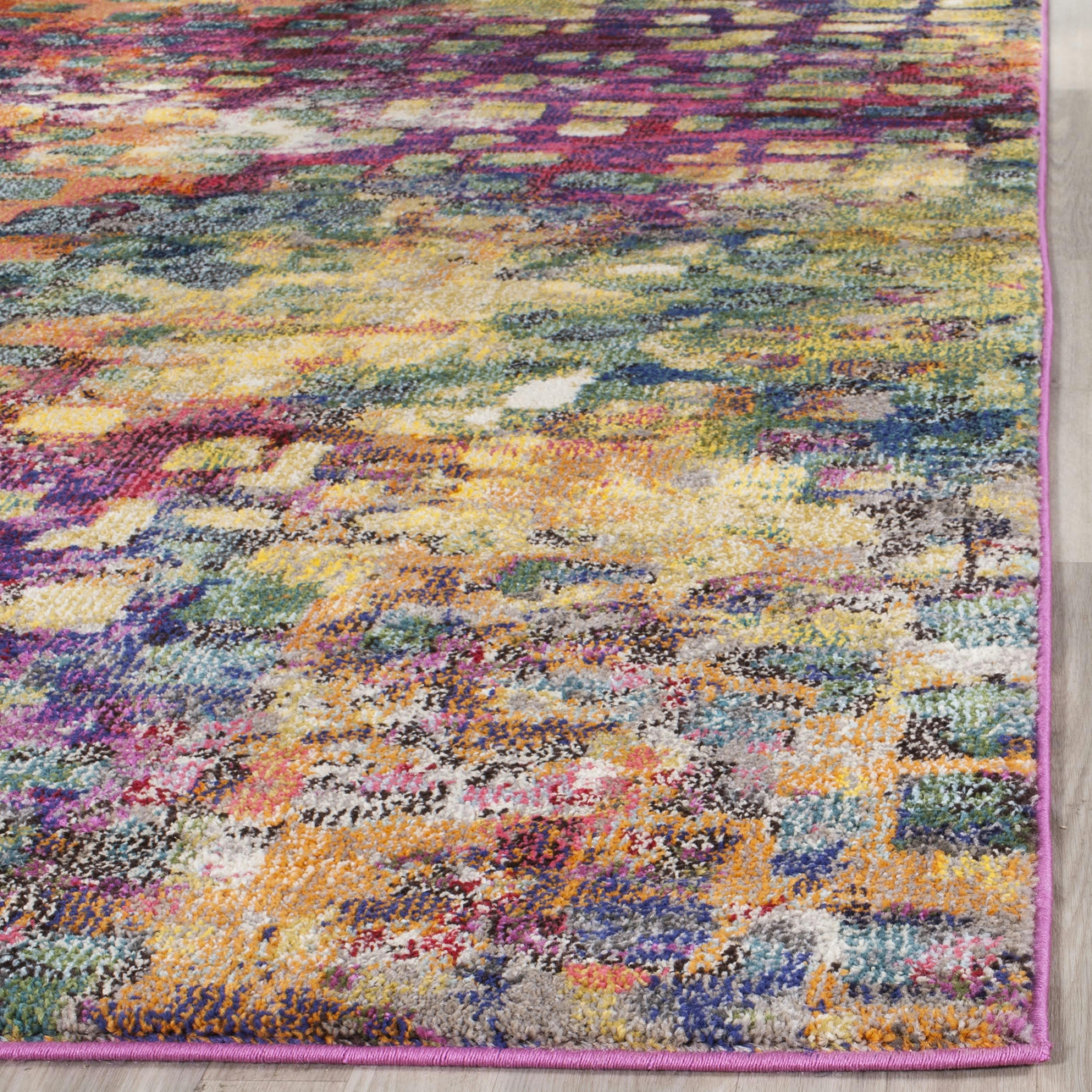 MONACO - Tapis de salon interieur en rose & multi, 122 x 170 cm