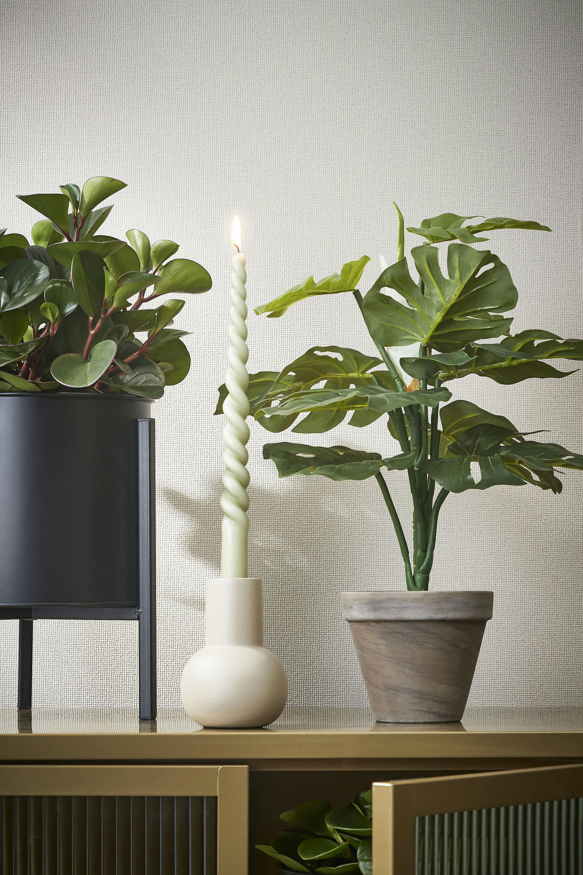 - Monstera artificielle verte en pot H48