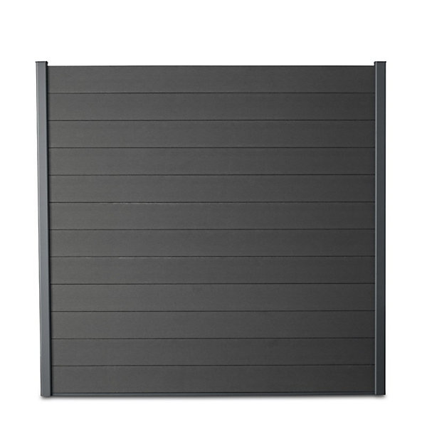 Kit clôture composite et aluminium à sceller H 1m80 L 18m gris anthracite avec renforts acier - Palissade - Brise vue
