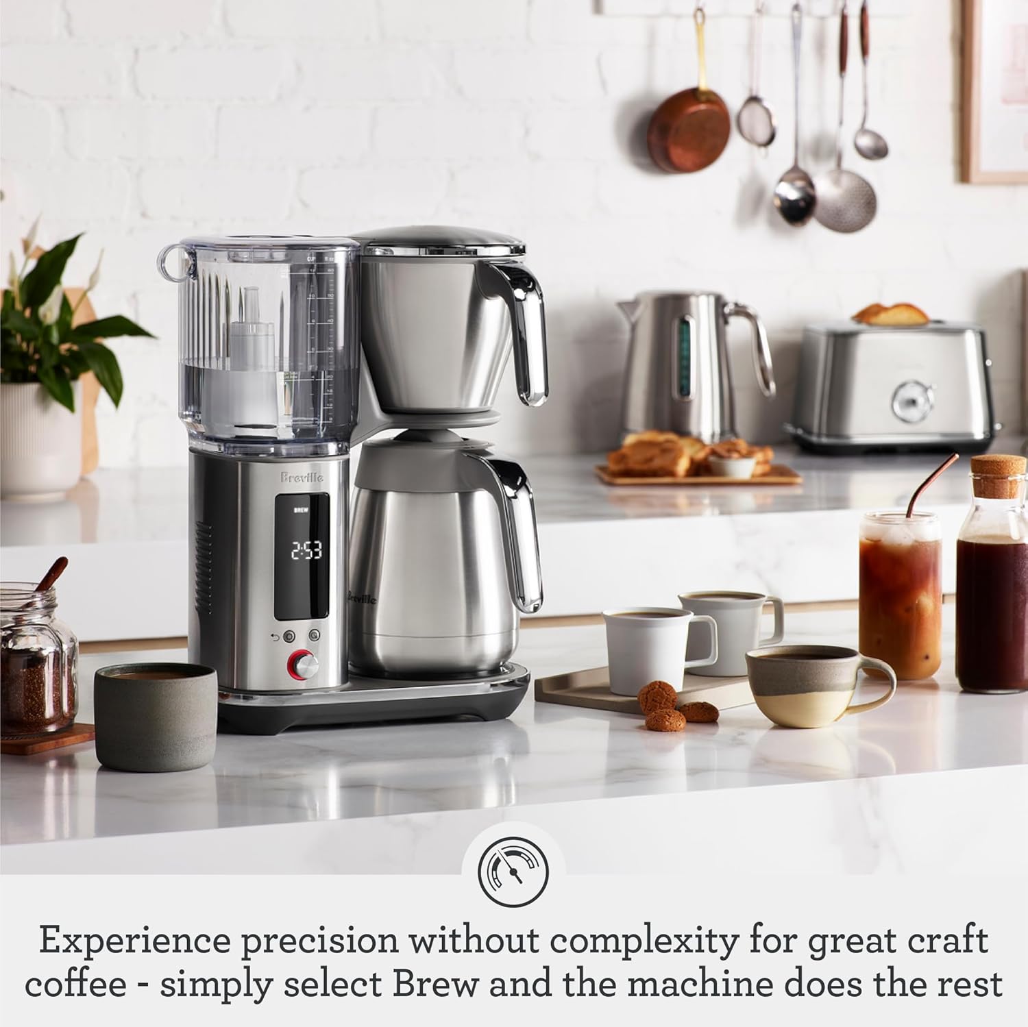 Breville Luxe Drip Coffee Machine, Brushed Stainless Steel, Thermal Carafe, BDC465BSS
