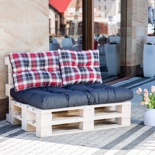 Komplet poduszek na palety Termi granatowy / czerwony PATIO