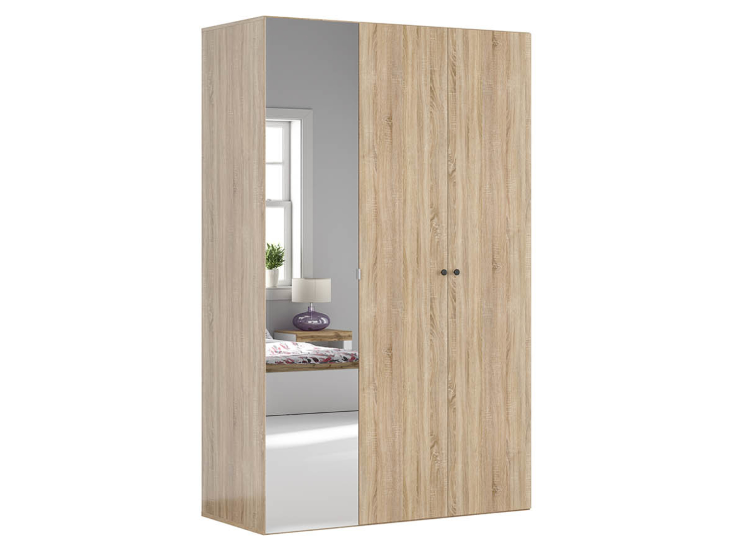 Szafa modułowa Flex 150 cm z drzwiami i lustrem dąb sonoma