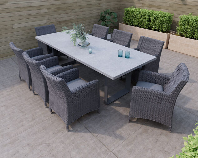Avalon Tub 9 Piece Dining Setting