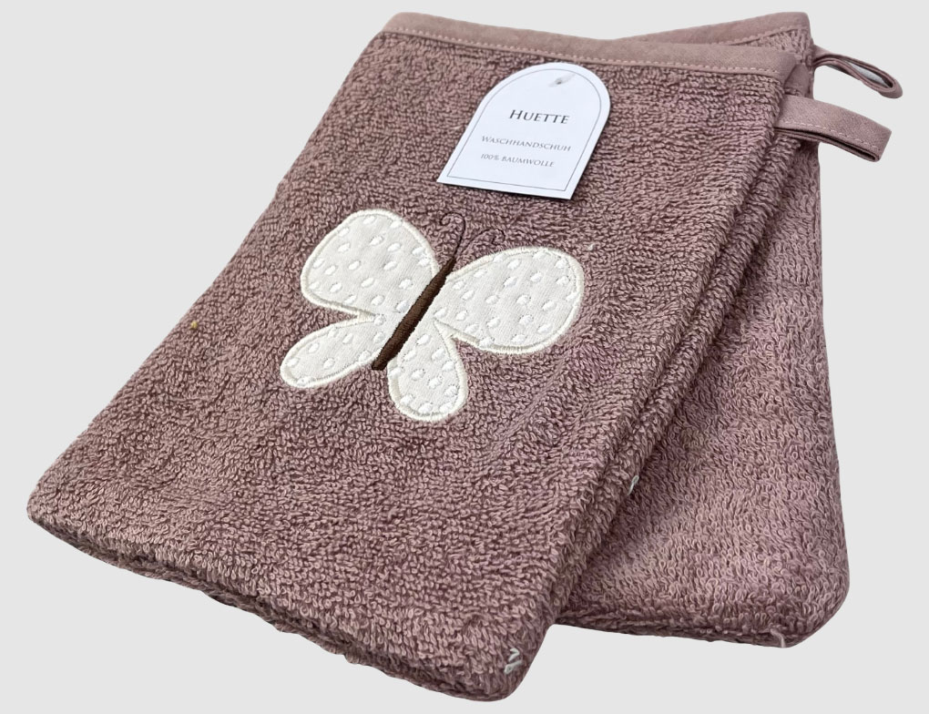 Waschlappen Schmetterling Rosa 2er Set