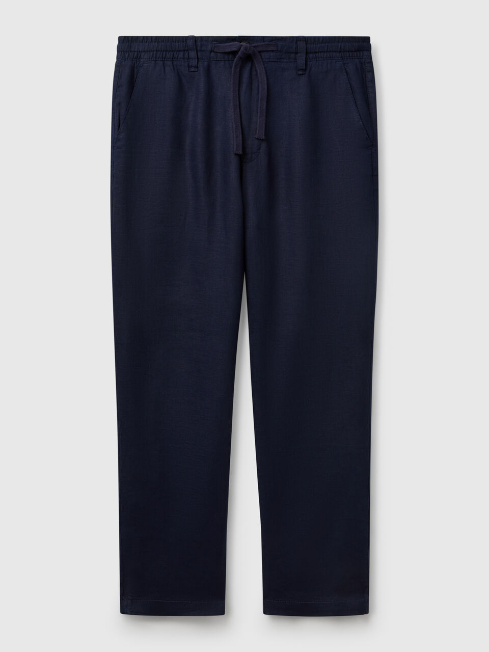 Trousers in pure linen with drawstring