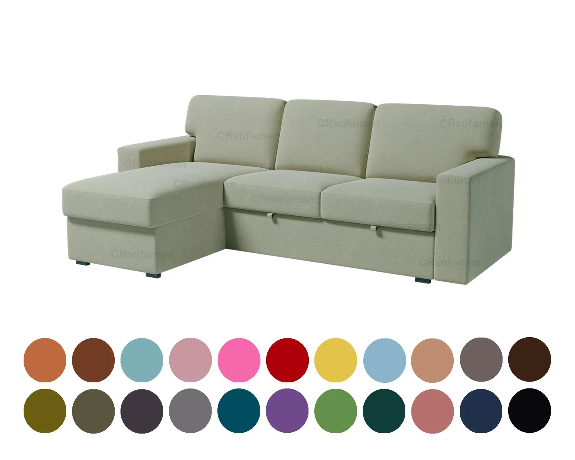 BARSLOV 3-seat sleeper sofa with chaise covers,custom covers fit Barslov sofa,Barslov sofa bed covers