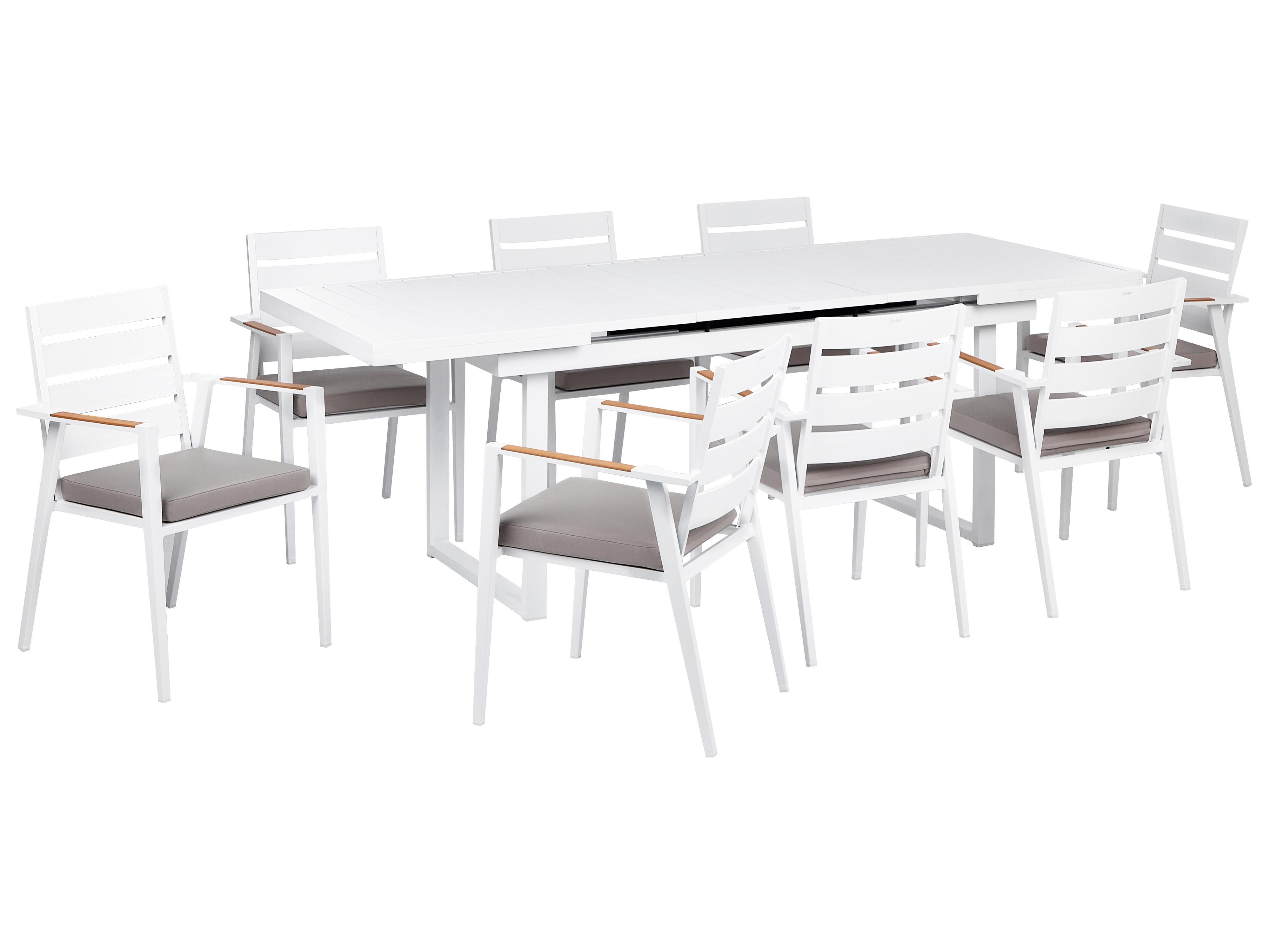 Garden Dining Set 6 Seater VALCANETTO/TAVIANO with Cushions Metal Grey