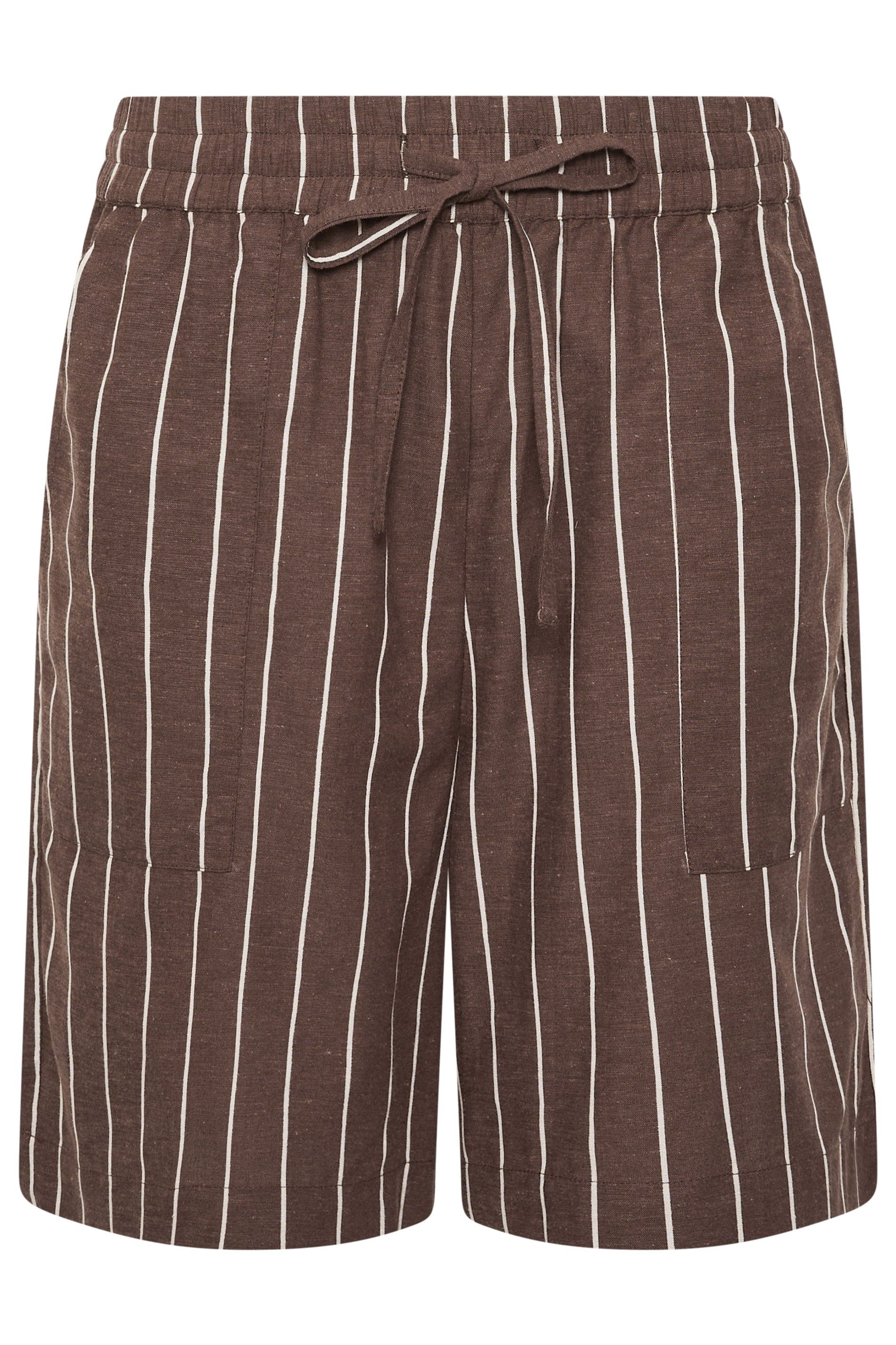 M&Co Striped Linen Shorts