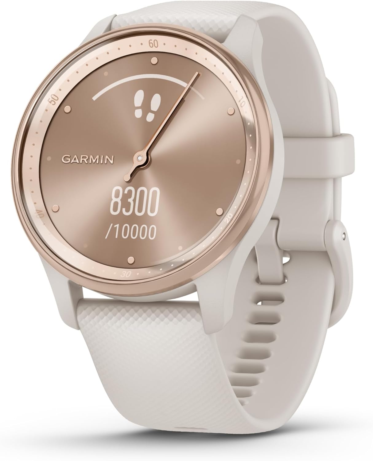 Garmin vívomove Trend  Stylish Hybrid Smartwatch  Long-Lasting Battery Life  Dynamic Watch Hands and Touchscreen Display  Ivory