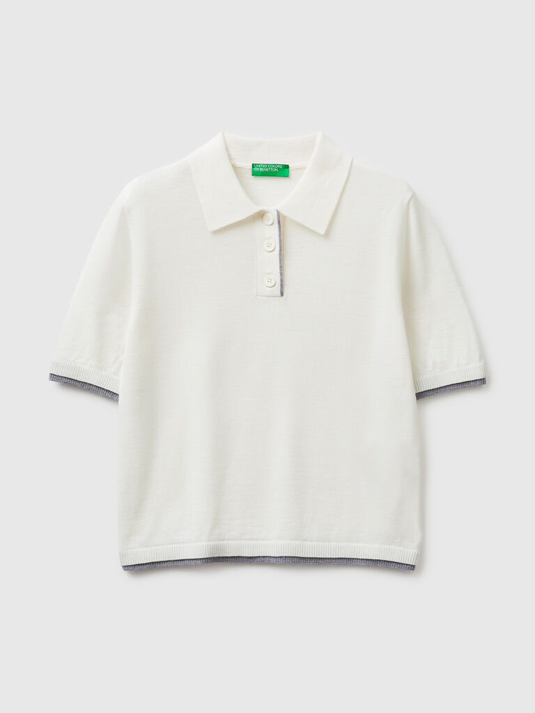 100% Merino wool polo shirt