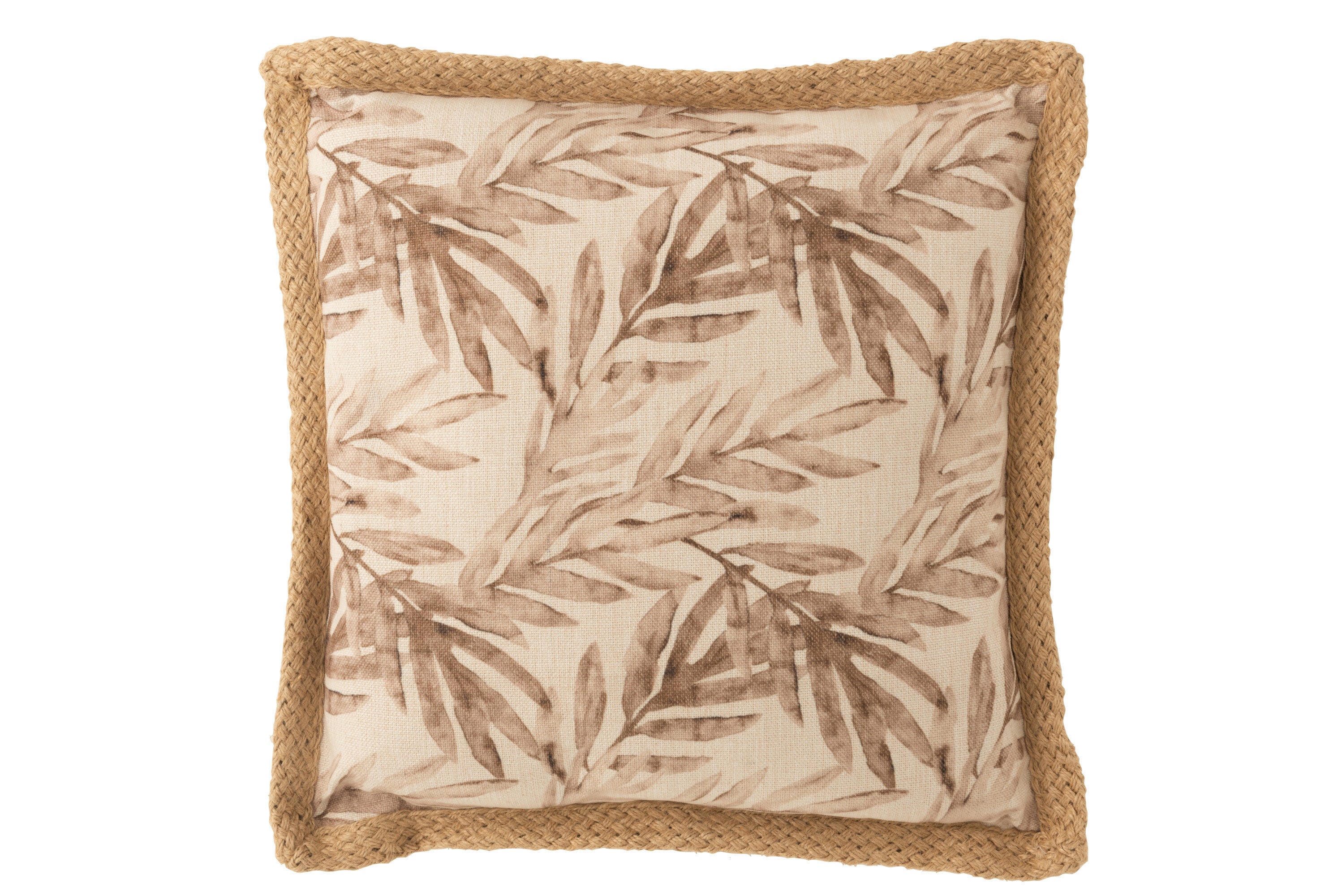 J-Line kussen Blad - polyester - beige