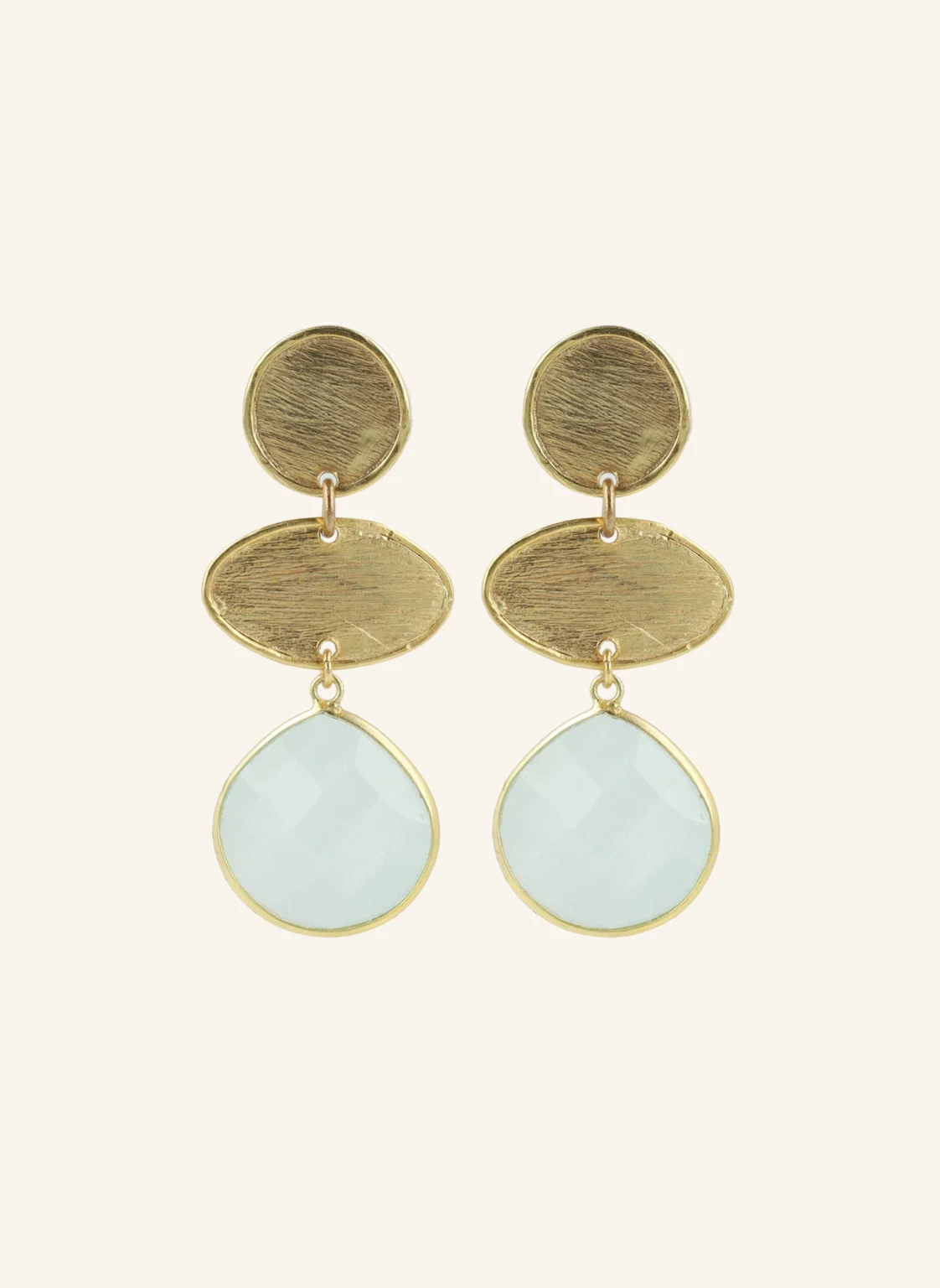 LOTT.gioielli Ohrhänger CAMILA CE QU TRIPLE ELEMENT WITH DROP M LIGHT AQUA by GLAMBOU
