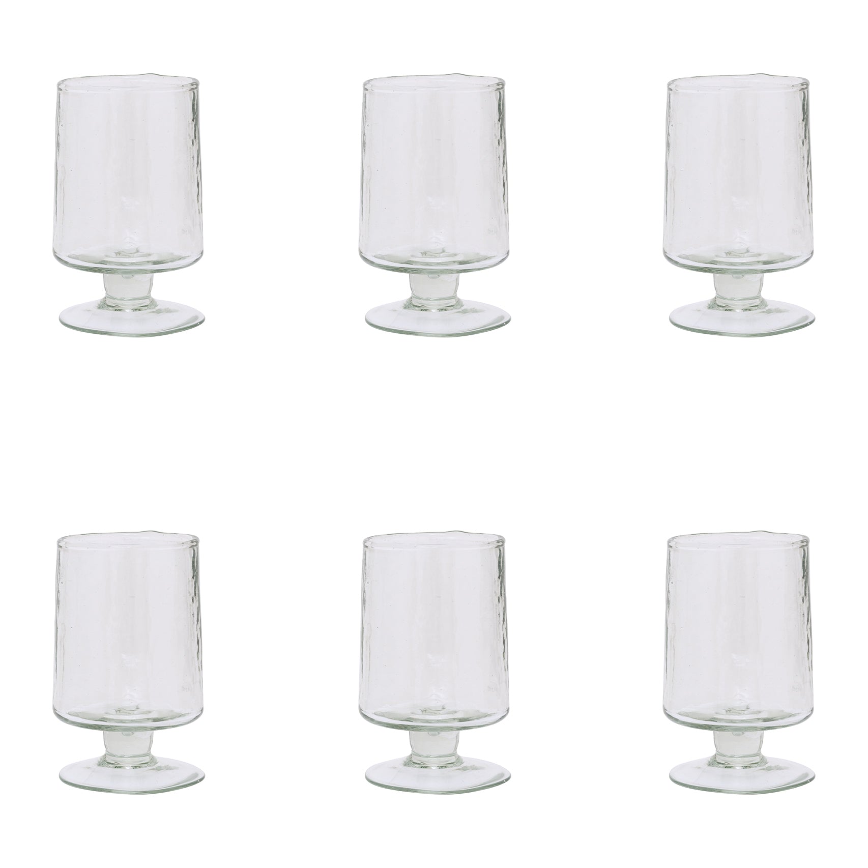 Urban Nature Culture Hammered Wijnglas - Transparant - 6 st.