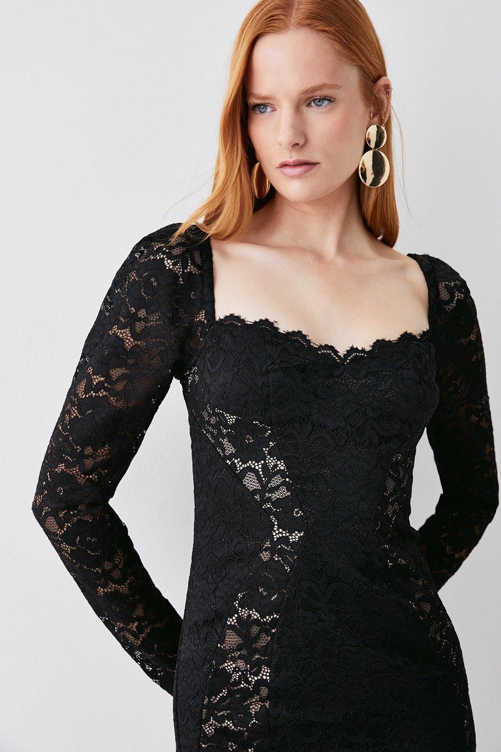 Coast Lace Bodycon Dress With Seams