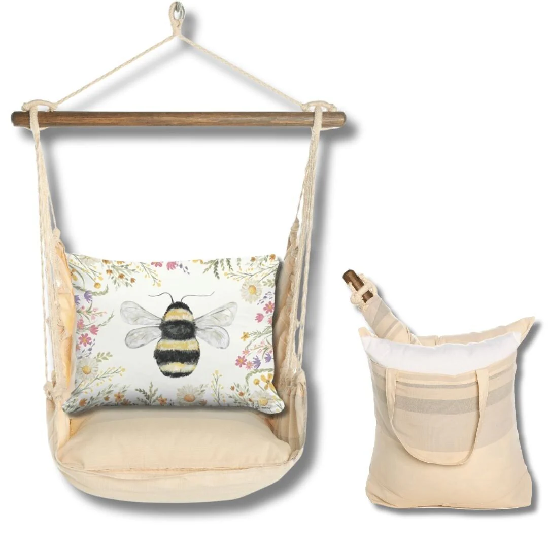 Magnolia Casual Swing Set 4 piece - Magnolia Stripe w/ Floral Bee