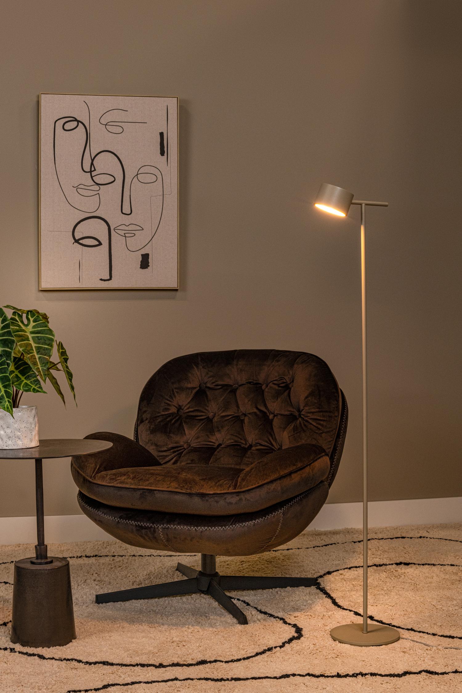 Lucide vloerlamp GIAN - Geïntegreerde LED - Taupe