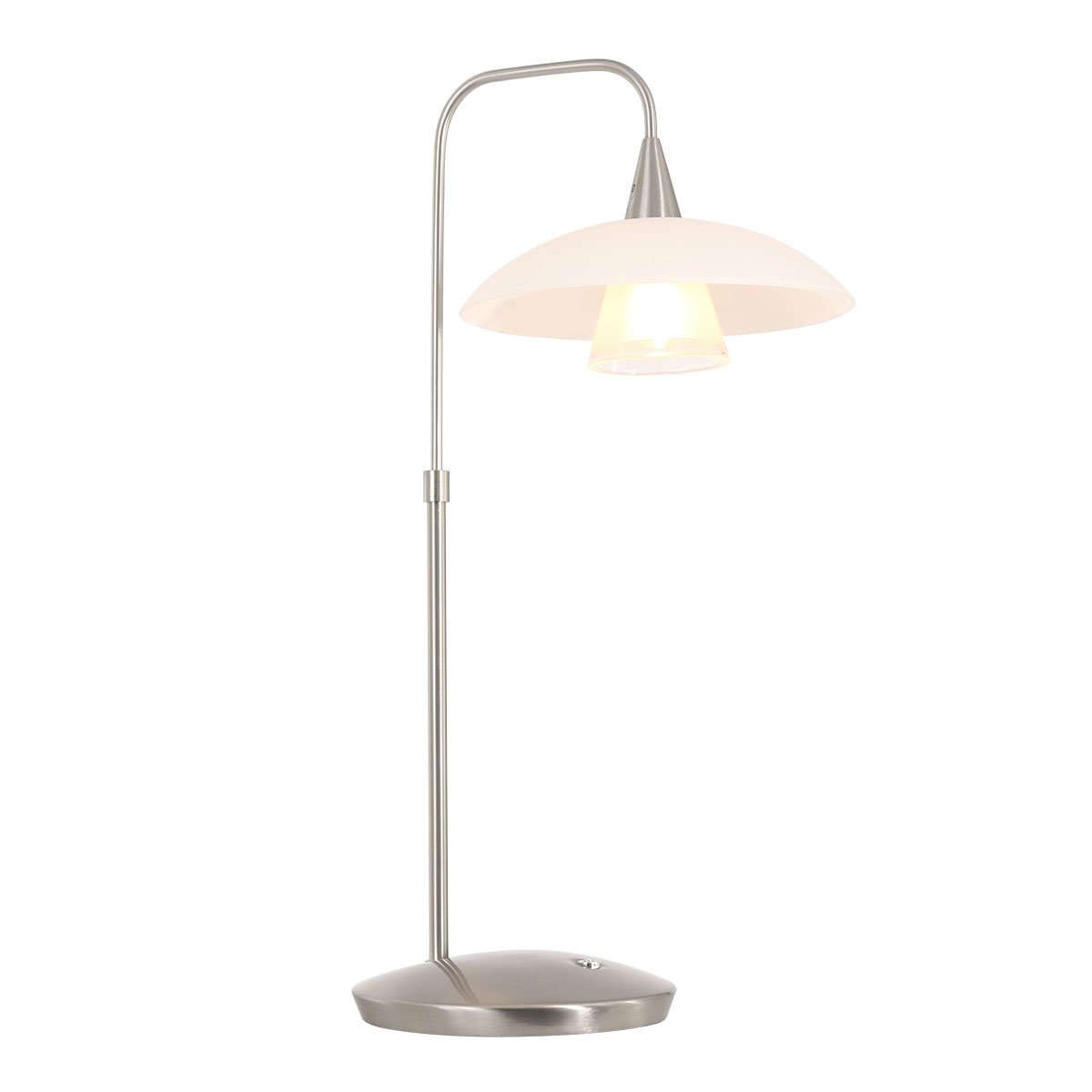 Steinhauer tafellamp tallerken - 1 lichts - 18x 45 cm - mat chroom