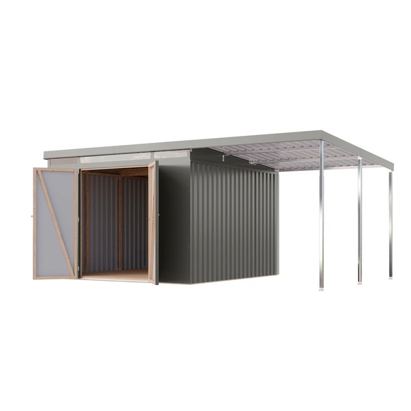 Gartenhaus »Bostel«, BxHxT: 298 x 213 x 298 cm (Außenmaße inkl. Dachüberstand), graualuminium