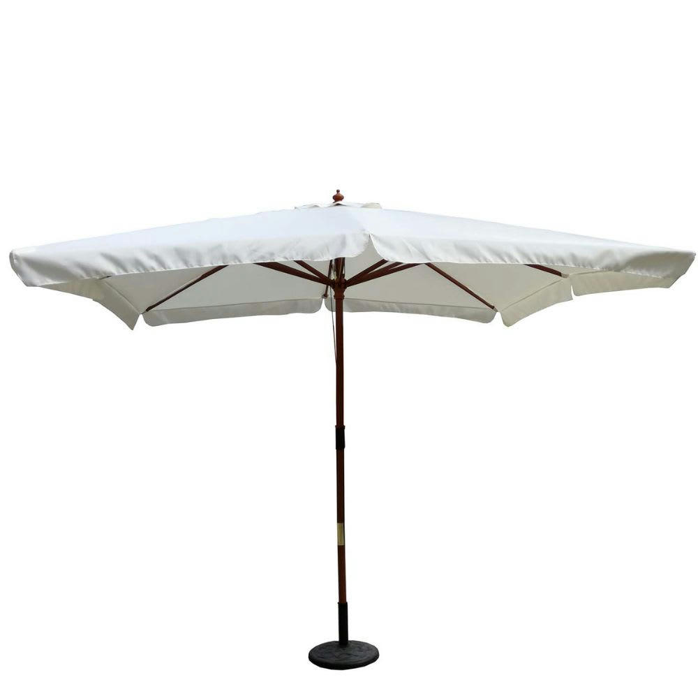 PALAWAN - Parasol en bois 3 x 3 m écru