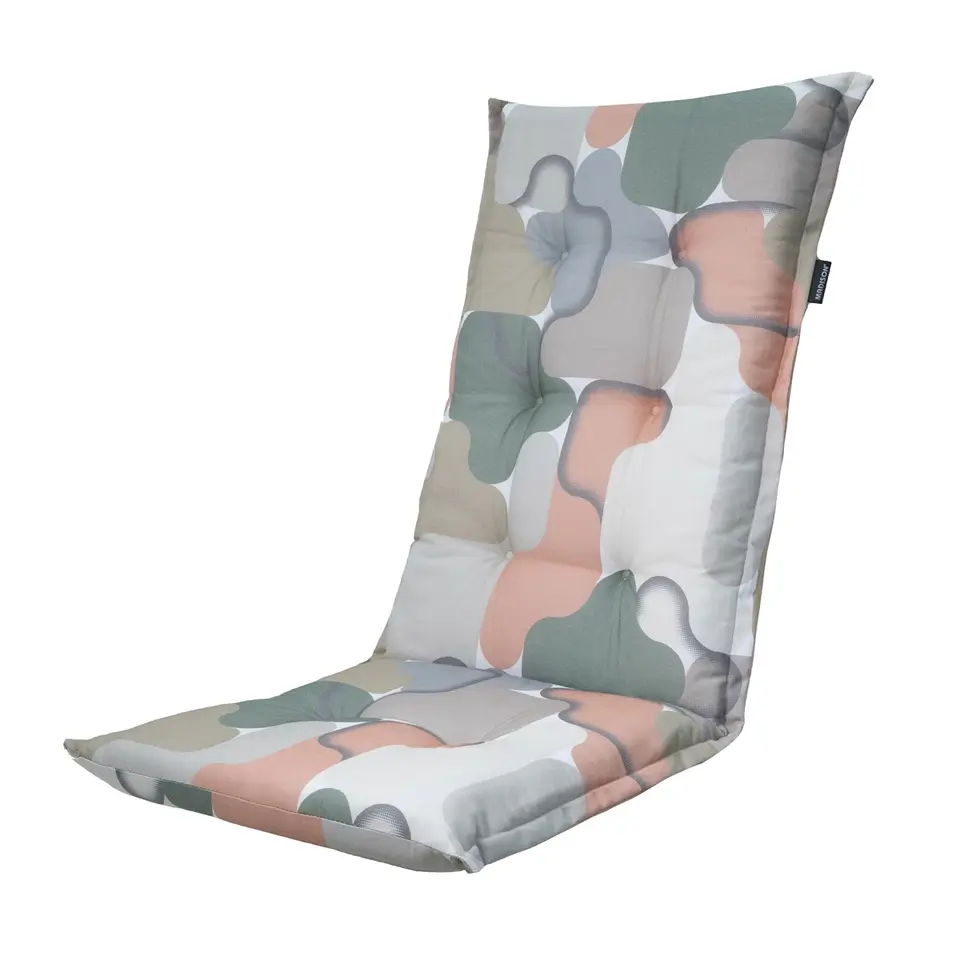 Madison - Tuinstoelkussen Hoge Rug Grafi salmone - Ca. 123x50 cm - Set van 4