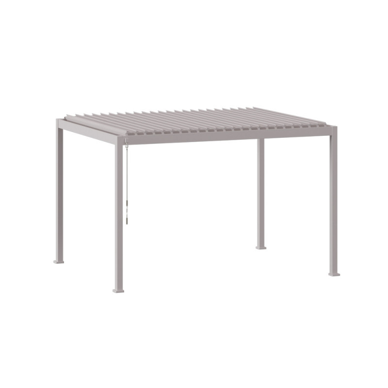 Pergola bioclimatique Evora en aluminium sable 3,92 x 3,01 x 2,5 m